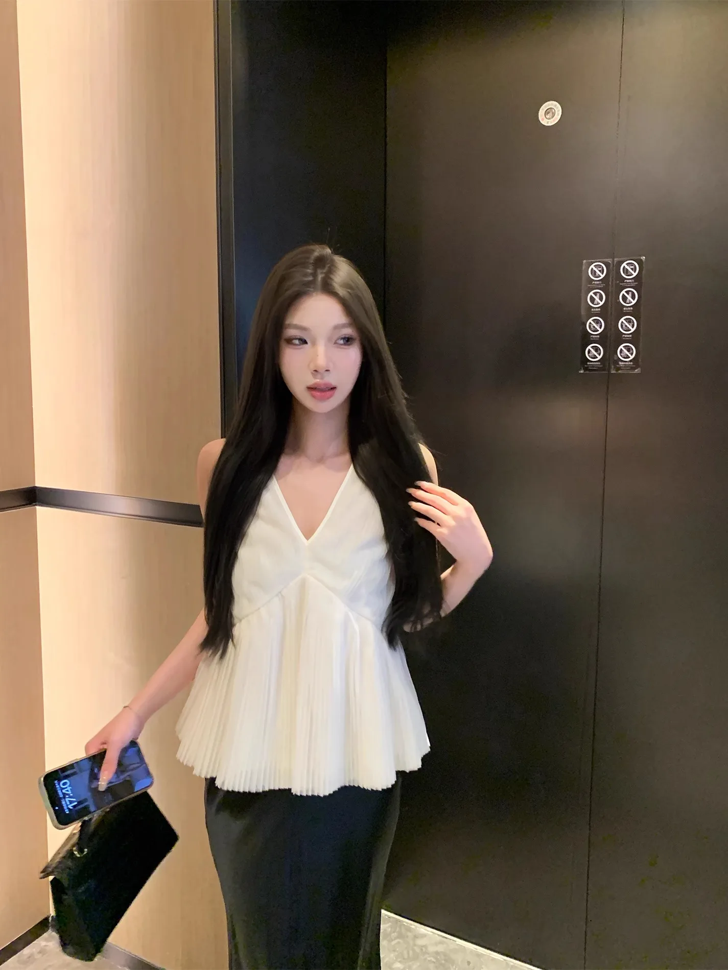 

EU Summer Svel ter Design Fairy Skirt Vest Bal Top Women's Commute Sle Polyester Fiber Outerwear