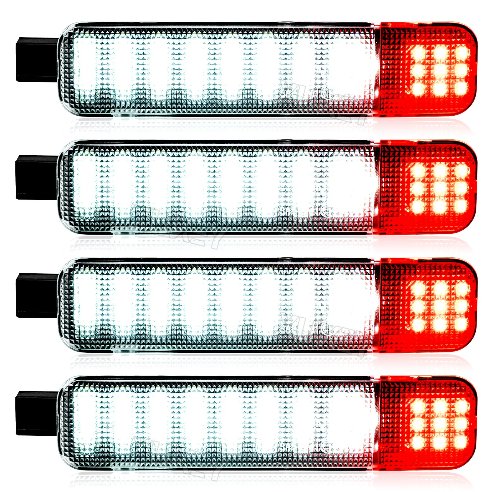 2x LED White Red Door Courtesy Light For Chevy Silverado 1500 2500 3500 97-20 Hummer H2 03-09 GMC Yukon 95-06 15021517 15021518