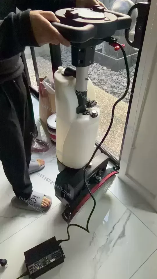 2000mAh Battery Cordless Wet Dry Vacuum Cleaner Mop, Automatic Floor Scrubber Electric Sweeper for Hard Floor, Model T50