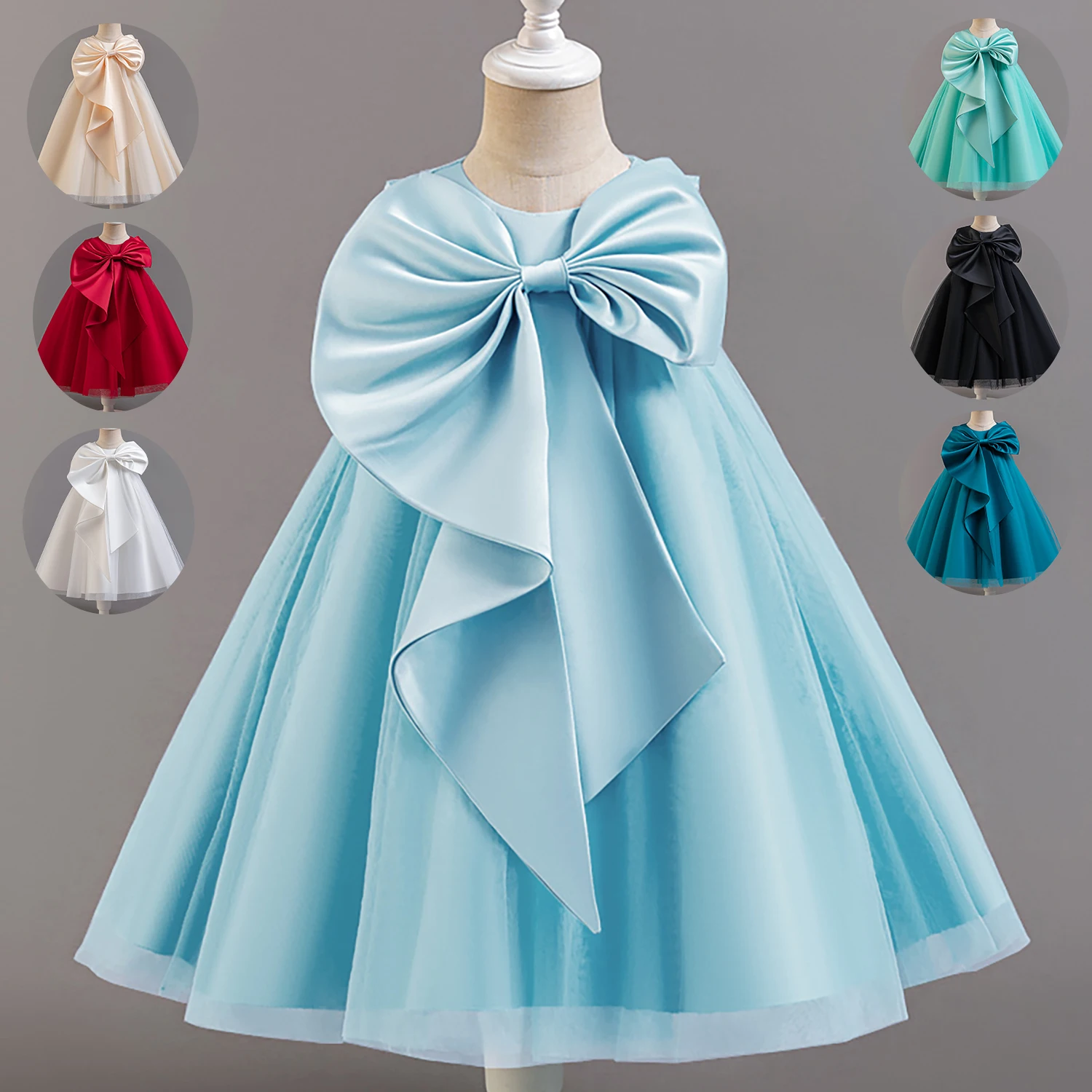 

Toddler Girl Dress 0-4 Years Flower Bow Dress Christmas Halloween Princess Dress Children's Dress Birthday Party Girl Dresses