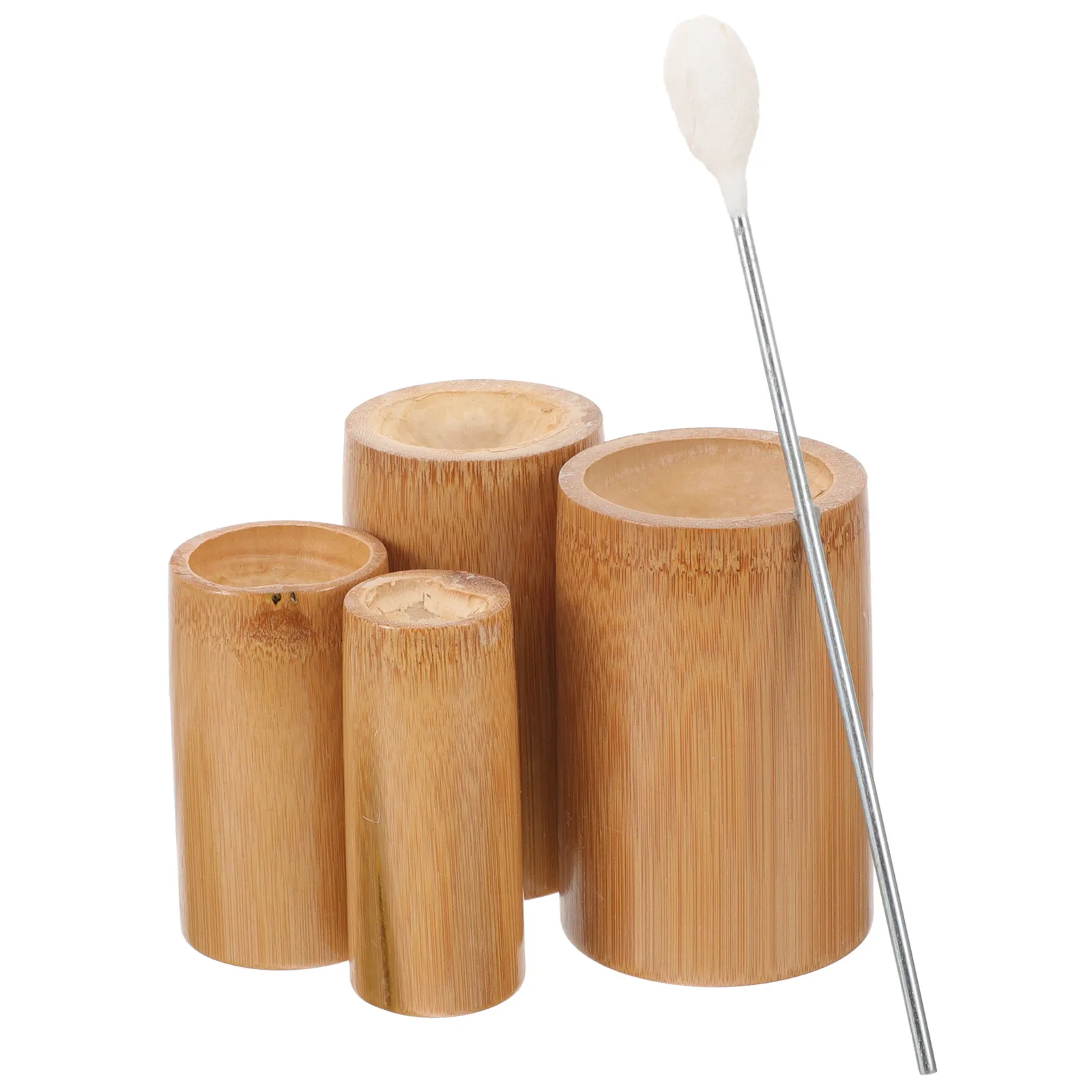 

1 set Bamboo Cupping Jars Professional Kit Reusable Cups Small Medium Large Extra Large Size Body Massage Pain Relief Tool