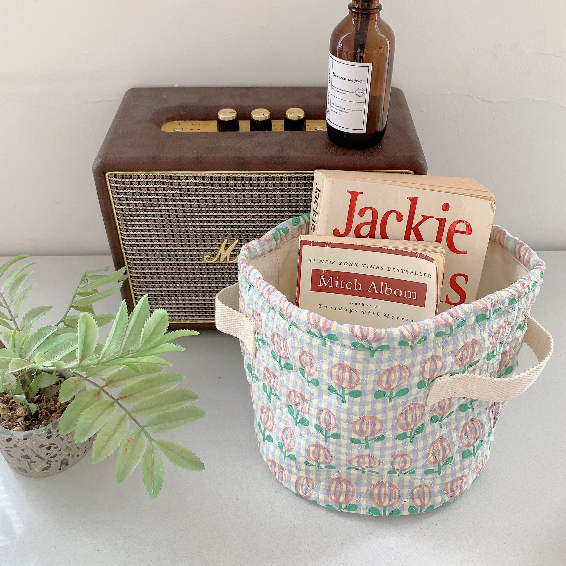 Cute Desktop Storage Basket Snacks and Cosmetics Storage Basket Student Dormitory Bedroom Living Room Sundry Storage