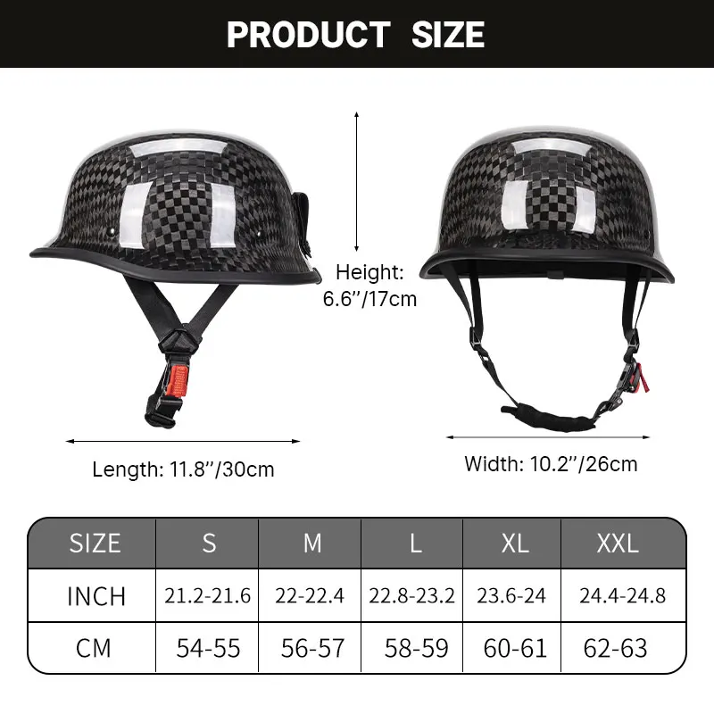 American Style Motorbike 12K Carbon Fiber Half Helmet Male Summer Cruising Motorbike Scoop Helmet Female Electric Car Helmet