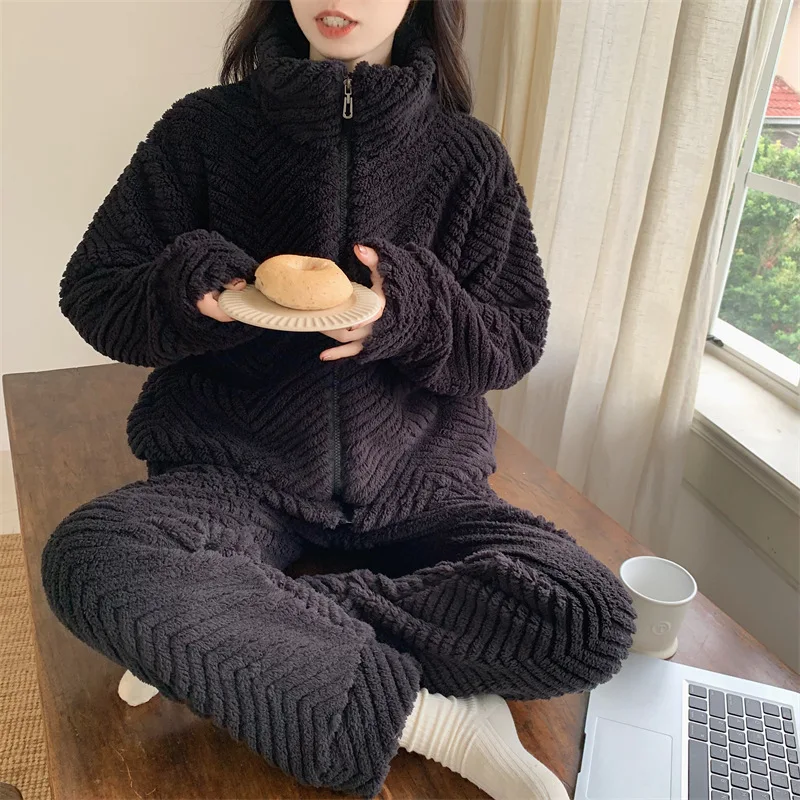 Sleepwear Women Winter Plus Size Long Sleeve Pajamas Set Casual Home Clothing Female Nightwear Outside Wear Pijama Feminino 5XL