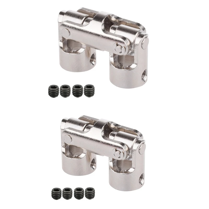 B24B 2Set Rc Double Universal Joint Cardan Joint Gimbal Couplings With Screw,6X6mm & 4X4mm