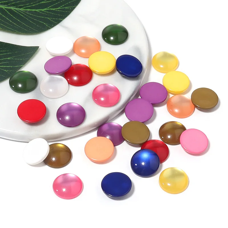 50 pz/lotto resina Cabochon 10/12mm colore misto rotondo distanziatore Cabochon perline allentate fai da te fare anello collana accessori gioielli