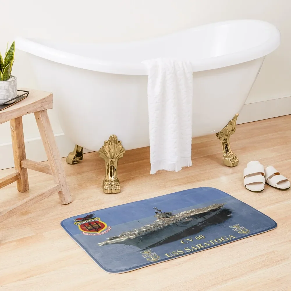 

CV-60 USS Saratoga Bath Mat Wc Room Carpet Non Slip Carpet Mat