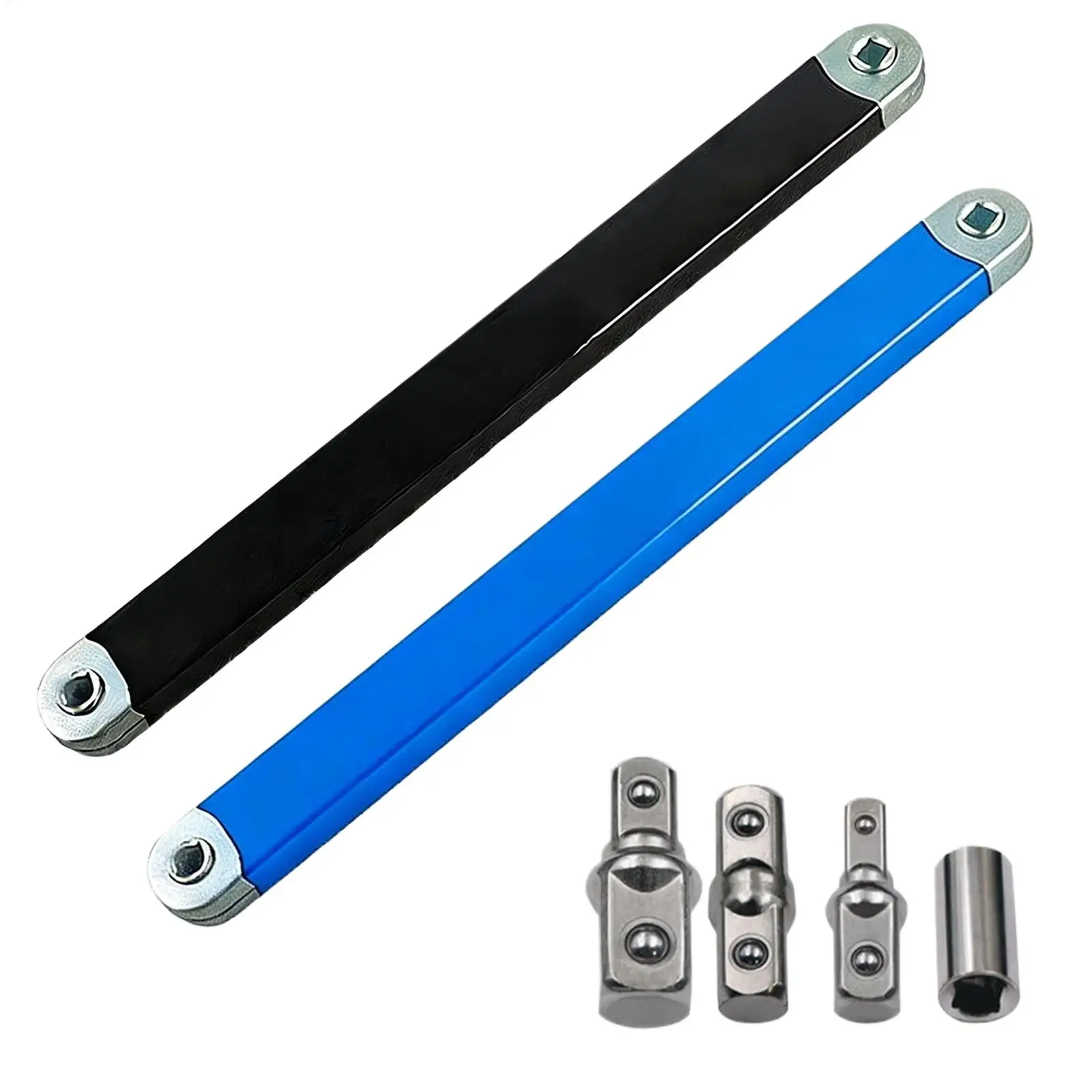 Ratchet Wrench Extension Bar 3/8 Inch Long Reach Double Head Spanner Set for Automotive Motorcycle Truck Repair Tool Kit
