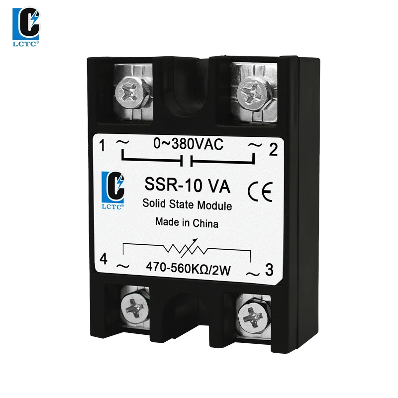 LCTC SSR Voltage Regulator 10A 25A 40A 50A 60A 80A 100A VA Type Single Phase Control Solid State Voltage Relay Potentiometer DC