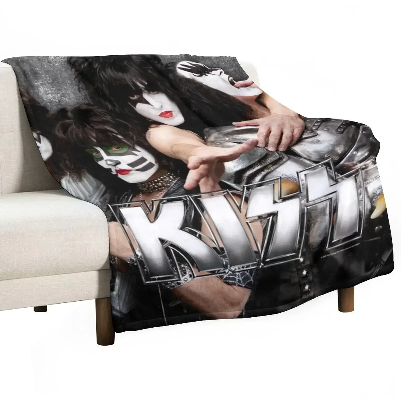 KISS grey look up close Throw Blanket Blankets For Baby christmas decoration For Sofa Thin Blankets