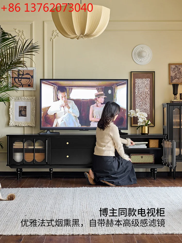 

Французский ретро шкаф для телевизора из цельного дерева, гостиная, элитный