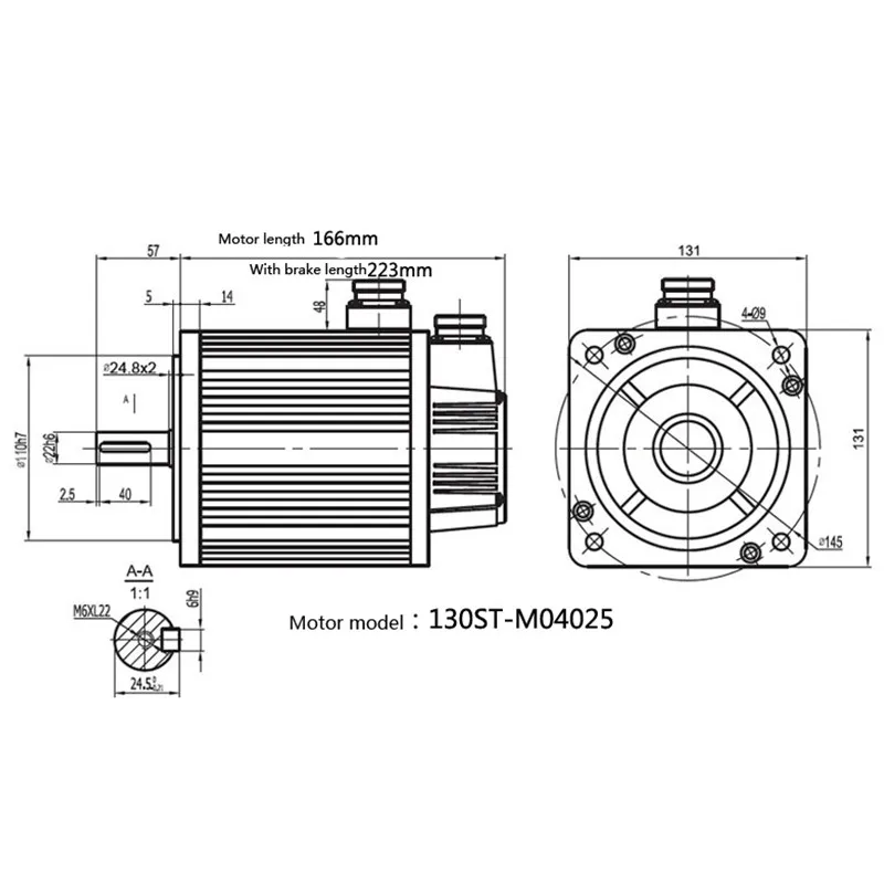 Imagem -06 - Servo Motor Mais Kit Driver com Freio 130st-m04025-bz 4n.m 220vac para Ampla Aplicação com Anos de Garantia 1kw 2500rpm