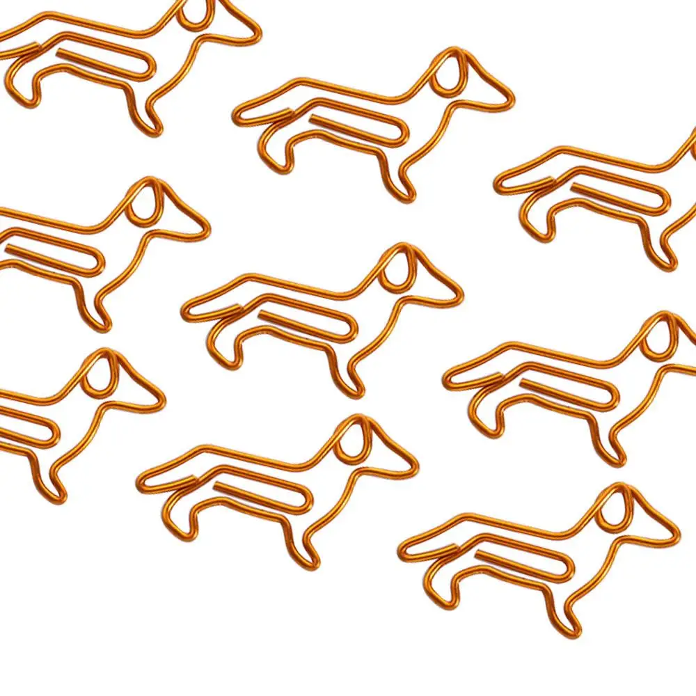 Cartoon Animal Shape Customization Special-shaped Paper Clamps Dachshund Bookmark Clip Paper Clips Gold Paper Clip