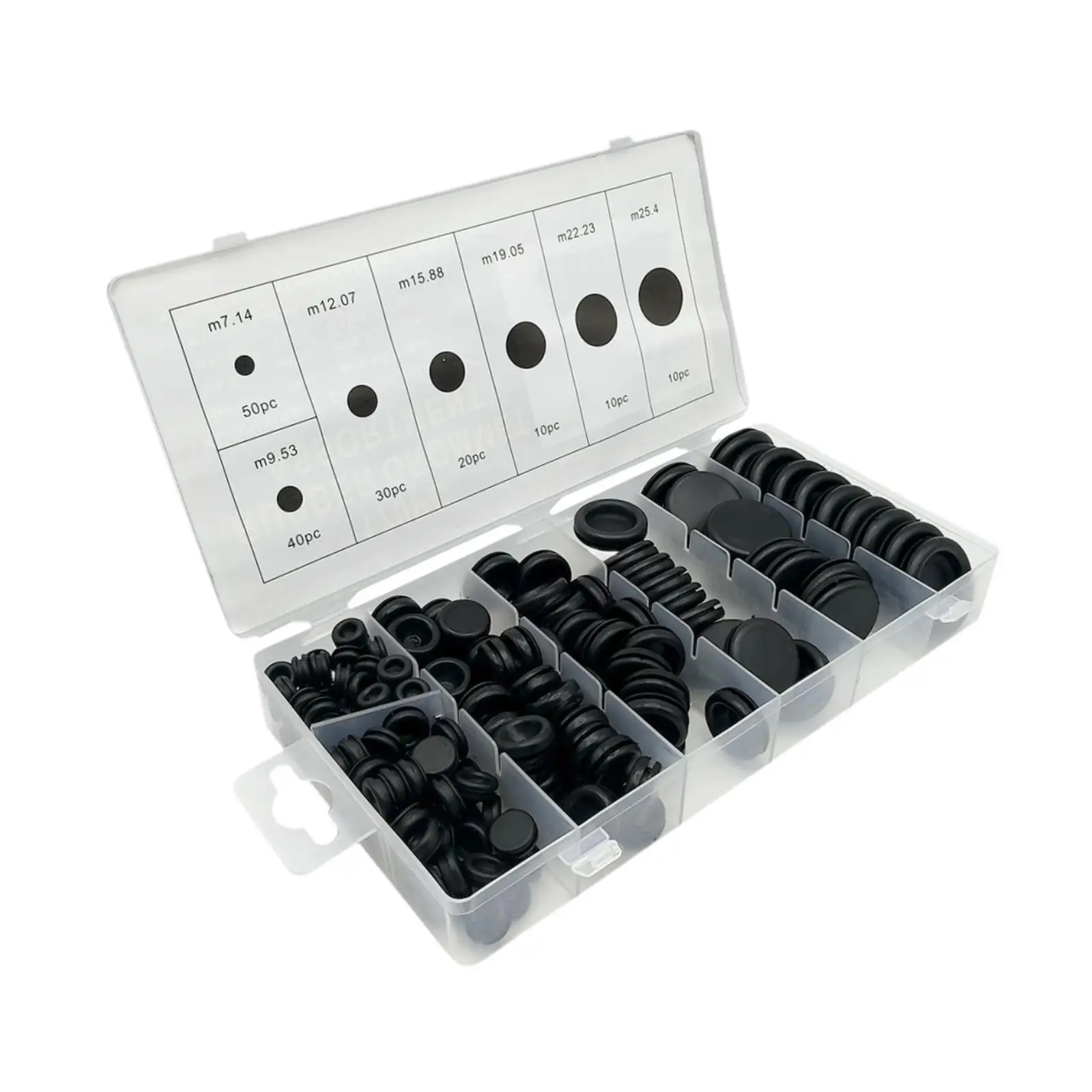 170 Pieces Rubber Grommet Kit Firewall Hole Plug Assortment Portable Parts with Storage Box Accessories for Home Decoration
