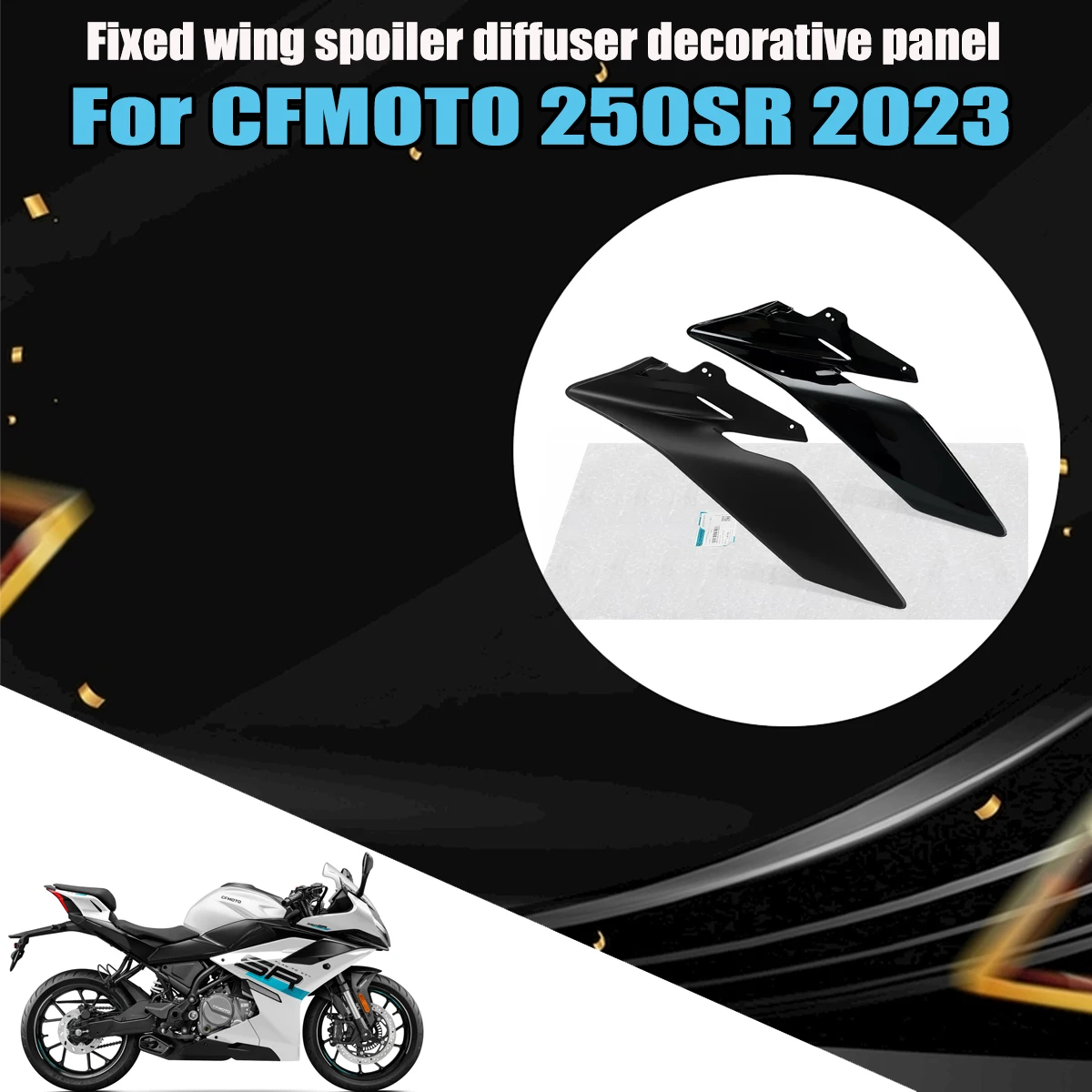 

Motorcycle fixed wing single arm spoiler side air guide cover shell shield Fit For CFMOTO 250SR CF250 2023