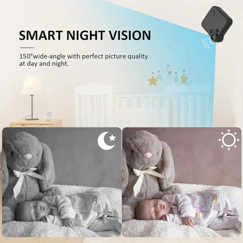 Mini Camera WiFi Wireless Nanny Tiny Cam  Motion Detection Alerts Night Vision Real Time Record Surveillance Cam Hidden TF Card