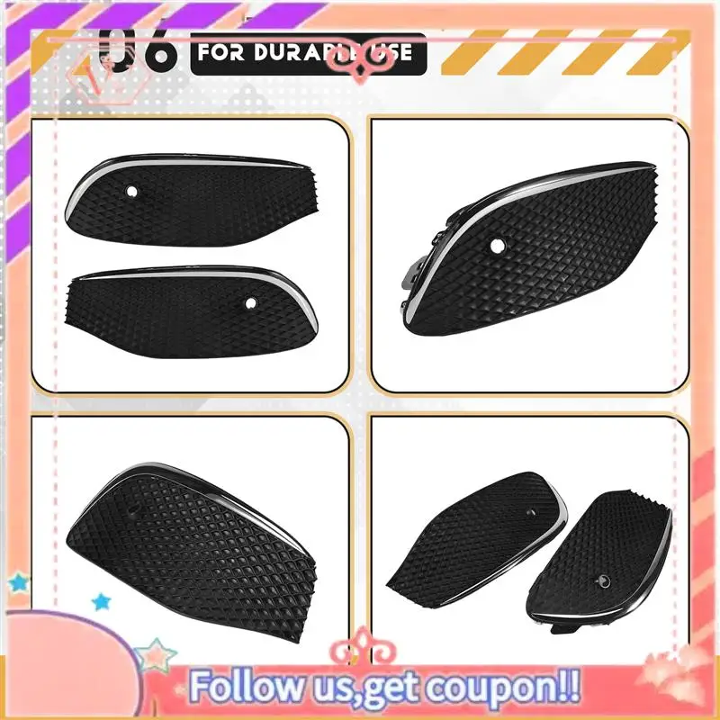 

Durable 1Pair Car Front Bumper Fog Light Grille Fog Lamp Grill Cover With Chrome Strip For Mercedes-Benz E Class W213 2016-2020