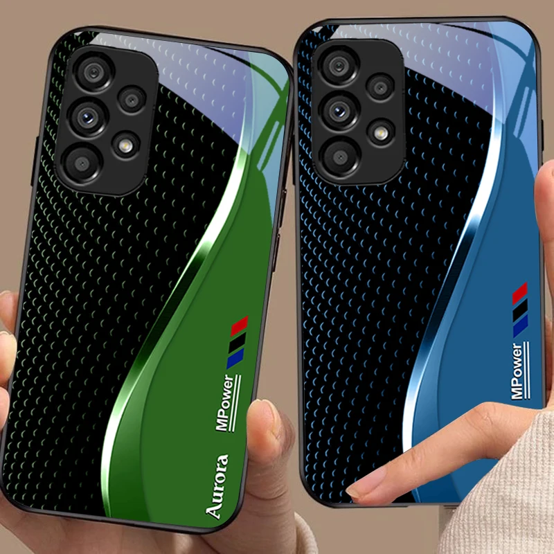 Creative Curve Black Tempered Glass Phone Case Hard Shell  For Samsung Galaxy S 26 25 24 23 22 21 Plus Ultra SE TPU Hard shell