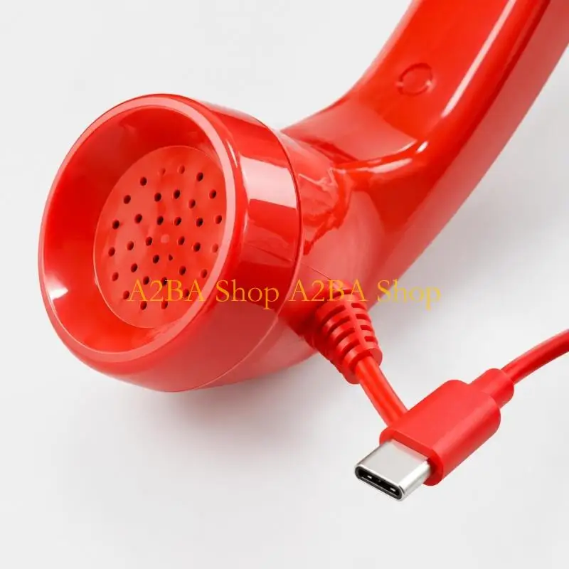 A2BA Corded Phone Receiver Headset Type C Connector, Answer, End, Sound Adjustment