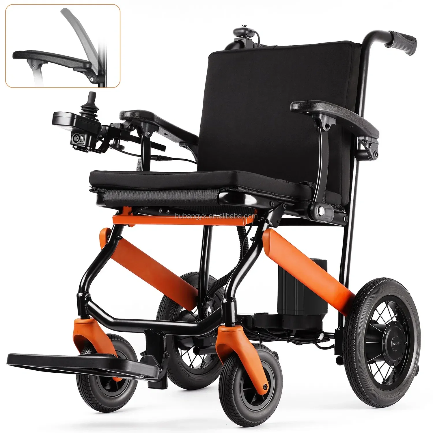 Hubang Steel Portable Medical Foldable Electric Wheel Chair For Handicapped