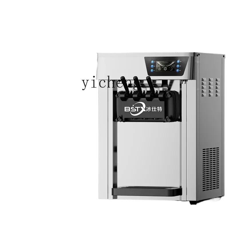 

Tqh Vertical Ice Cream Machine Commercial Three-Color Ice Cream Machine Milk Tea Shop Ice Cream Machine Soft