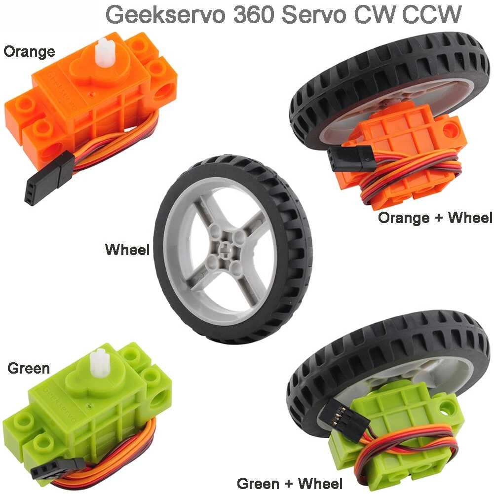Geekservo 360 Degree Rotation Servo Motor CW CCW for Microbit Building Block Geek Servo
