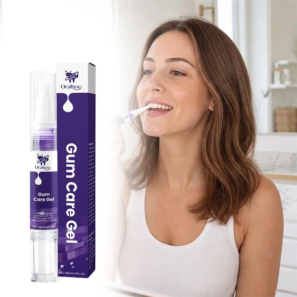 ORALHOE Purple Gum Care Gel Deep Cleaning Tooth Stain Remover Soothing Gum Teeth Care Oral Hygiene Precision Pen