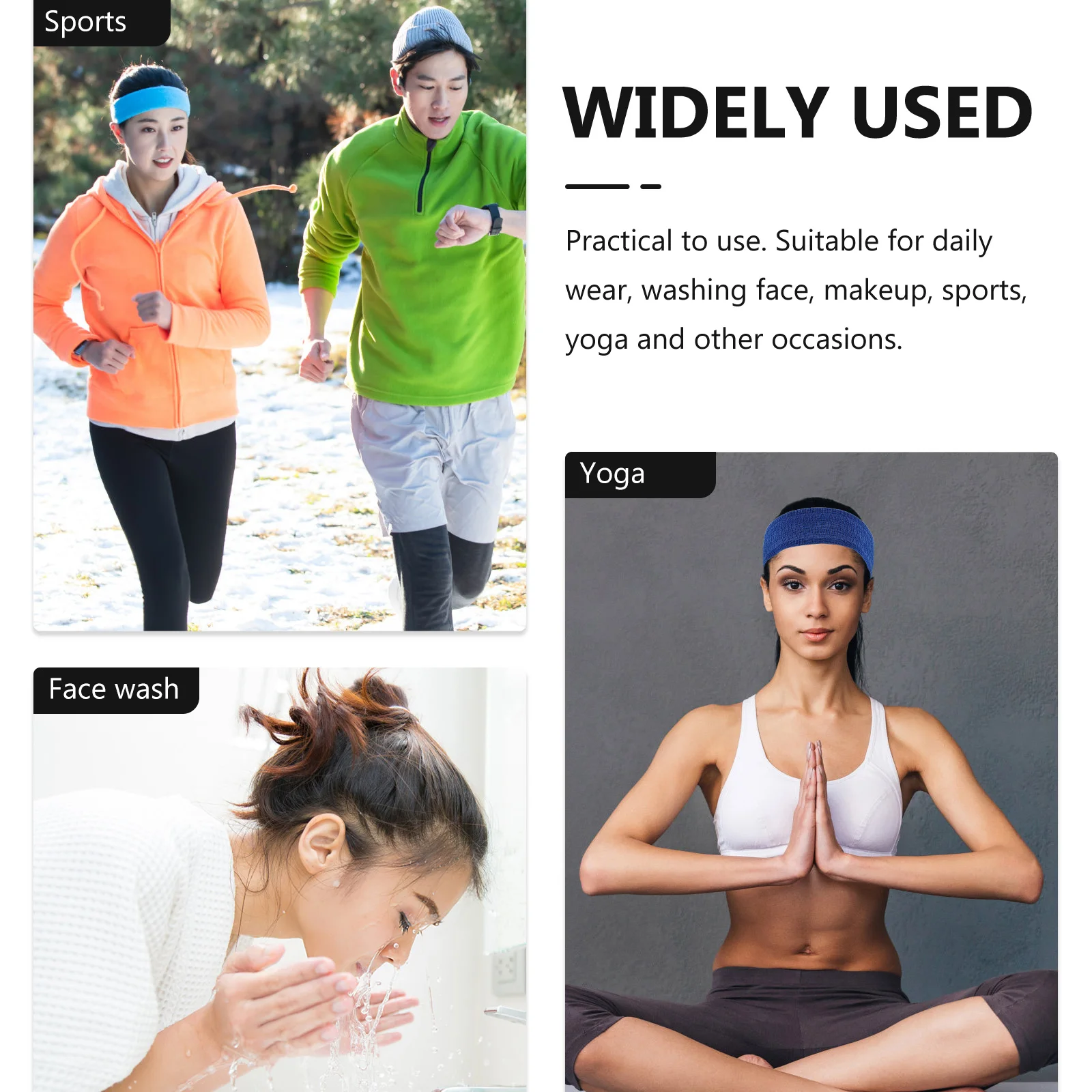 

Elastic Outdoor Fitness Headband Non-Slip Sports Hair Band Comfortable Sweatband for Yoga Running Basketball Training