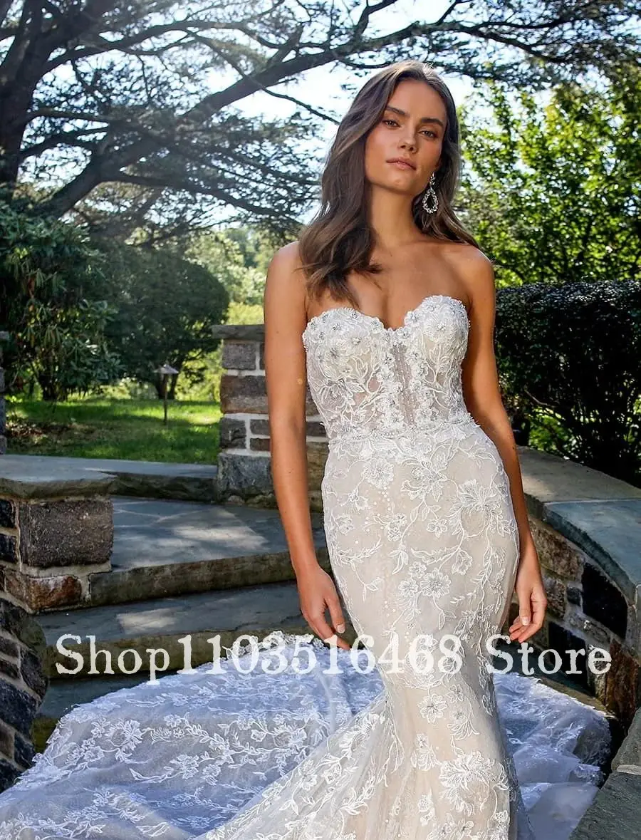 Sweetheart Bridal Wedding Dress 2024 For Women Elegant Applique Mermaid Tight Customised Long Vestidos De Novias 2024