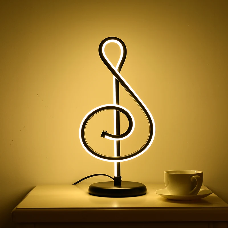 Creative Personality Music Symbol LED Table Lamp Bedroom/bedside/living Room/study Bedside Lamp