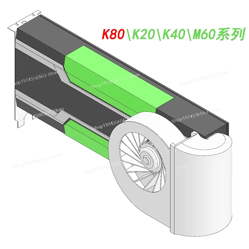 Heat Sink fan 1PCS Fits Nvidia  K80 K20 K40 M60 Graphics Card U-shaped Turbo Fan