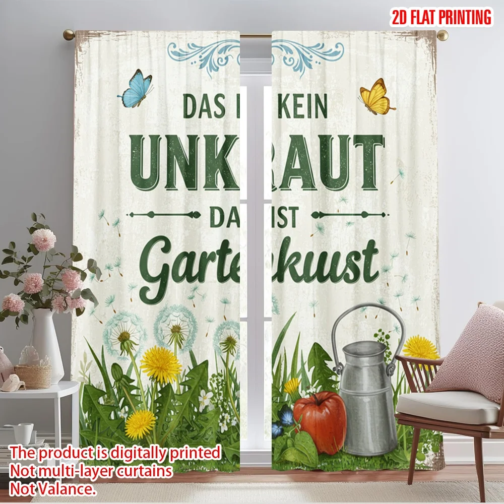 

2pcs 2D flat printing Party Curtains This Is Not Weed It Is Garden Polyester Without Electricity Festive Wall Decor Use for New