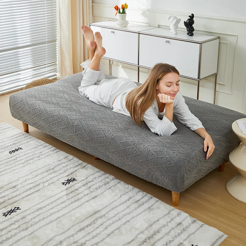 Without Armrests Stretch Folding Futon Cover Armless Sofa Bed Slipcover Couch Cover Dust-proof Elastic Removable Fundas Sofa