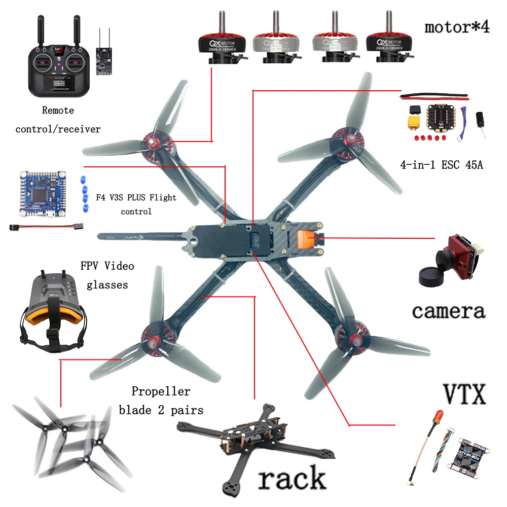 Carbon fiber board quadcopter fpv traversal drone kit XL6 XL7 XL8 XL9 3k rack For fpv racing