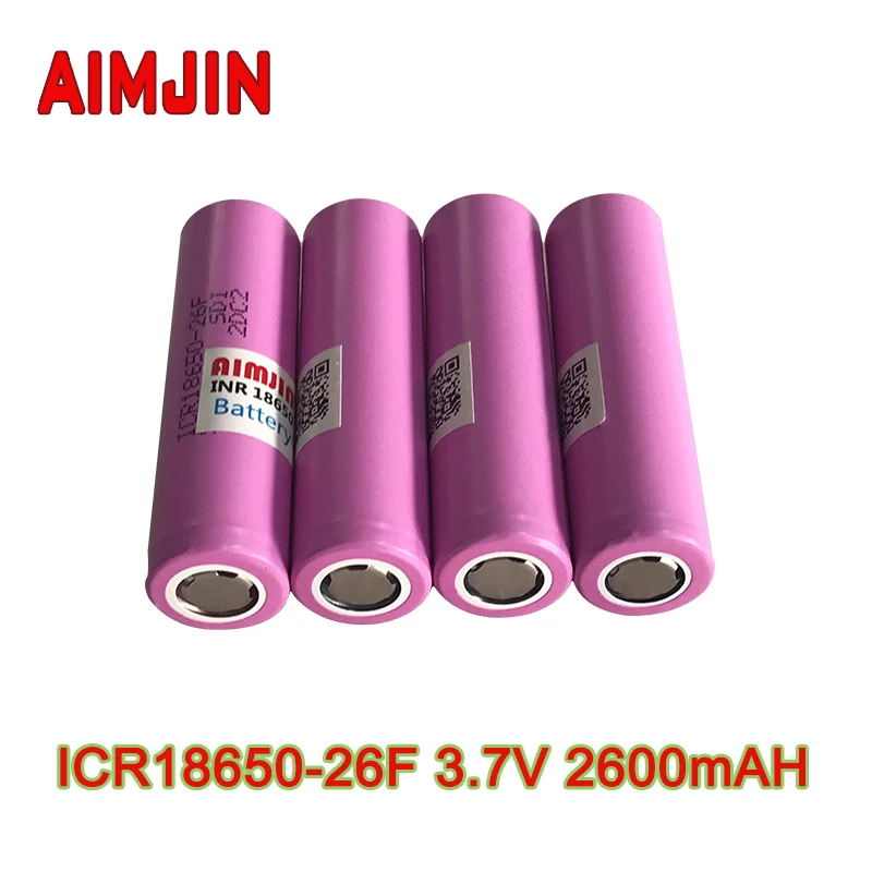 ICR18650-26F Large Capacity Rechargeable Lithium Battery 3.7V 2600MAH Suitable for All Kinds of Electronic Products,With Charger