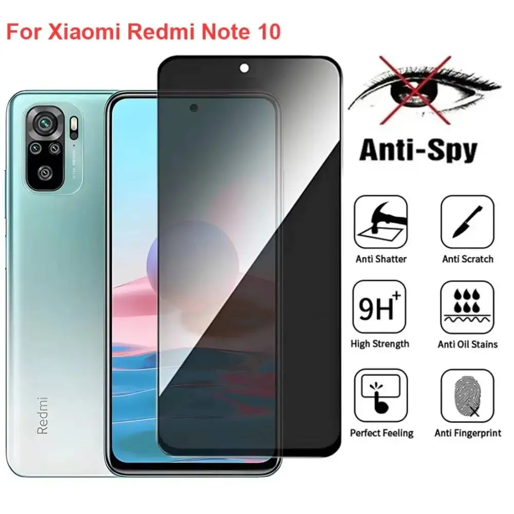 

For Xiaomi Note 10 Anti Spy Privacy Tempered Glass Screen Protector Compatible For Redmi Note10 Phone Film