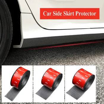 Universal Black Carbon Fiber Car Body Side Rokken Lip Anti Kras Protector Voor Auto Verf Bescherming 4 Deuren Body Auto styling