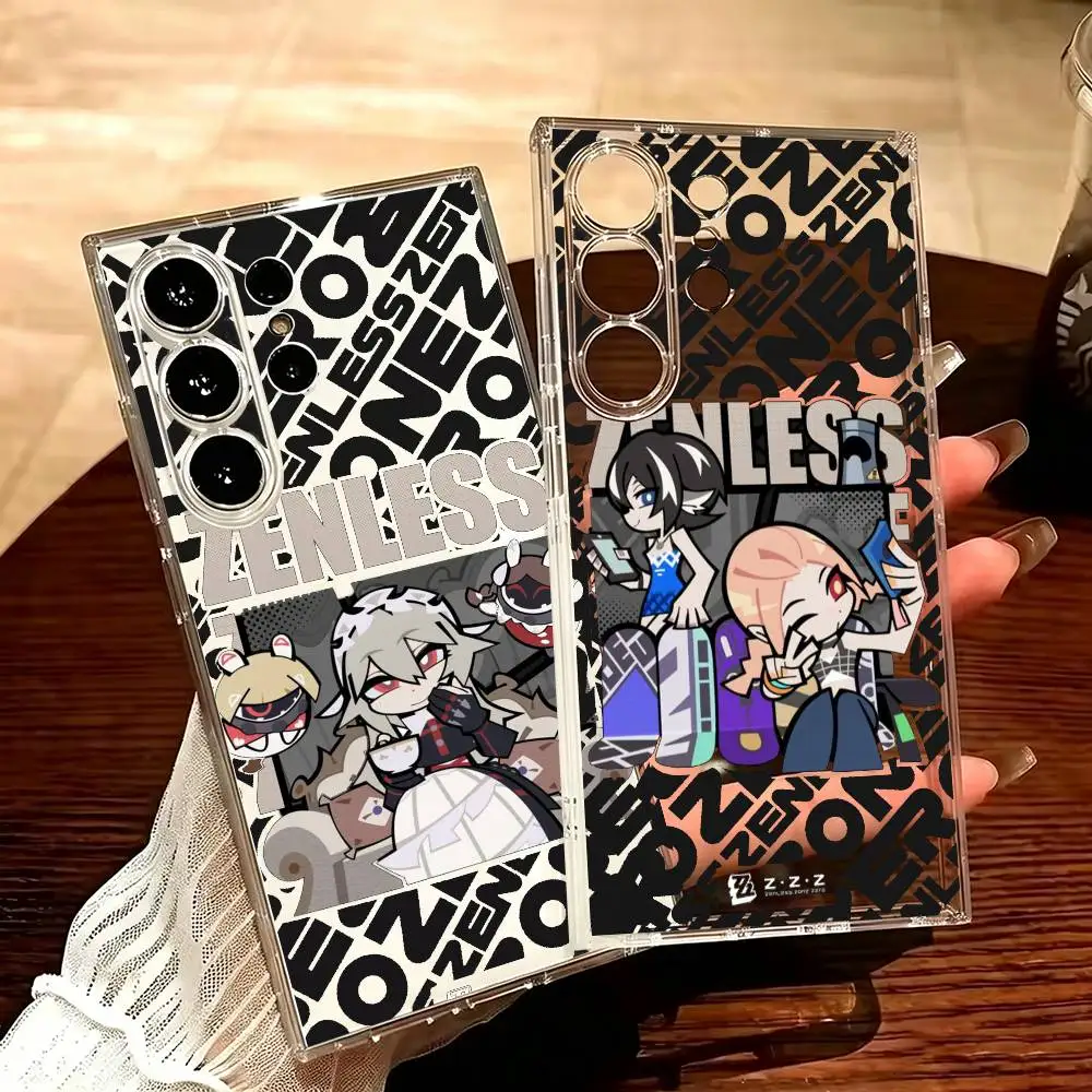 ZZZ Wallpaper Transparent Shockproof phone Case For Samsung S25,24,21,22,23,30,20,Ultra,Plus,Fe,Lite
