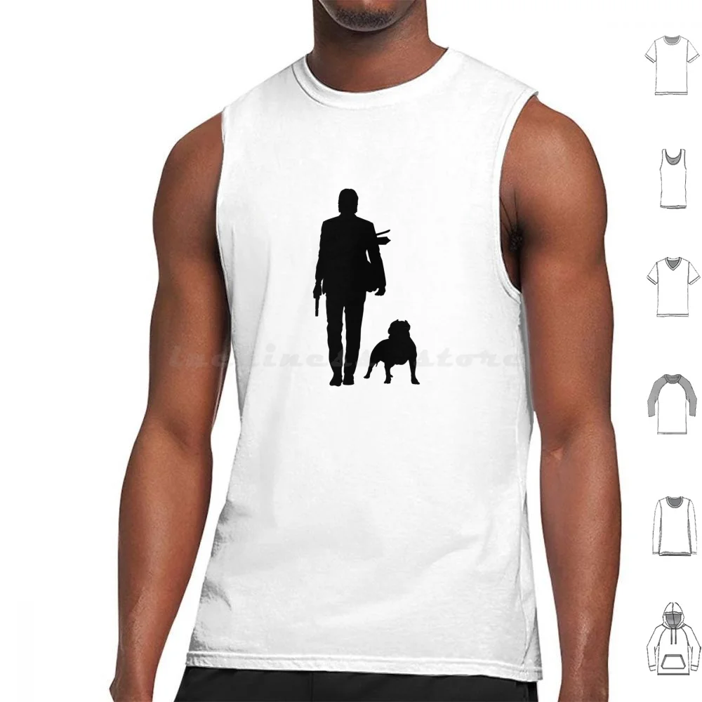 John Wick And Dog Fanart Drawing Tank Tops Vest Sleeveless John Wick Keanu Reeves Keanu Matrix John Wick Chapter Keanu