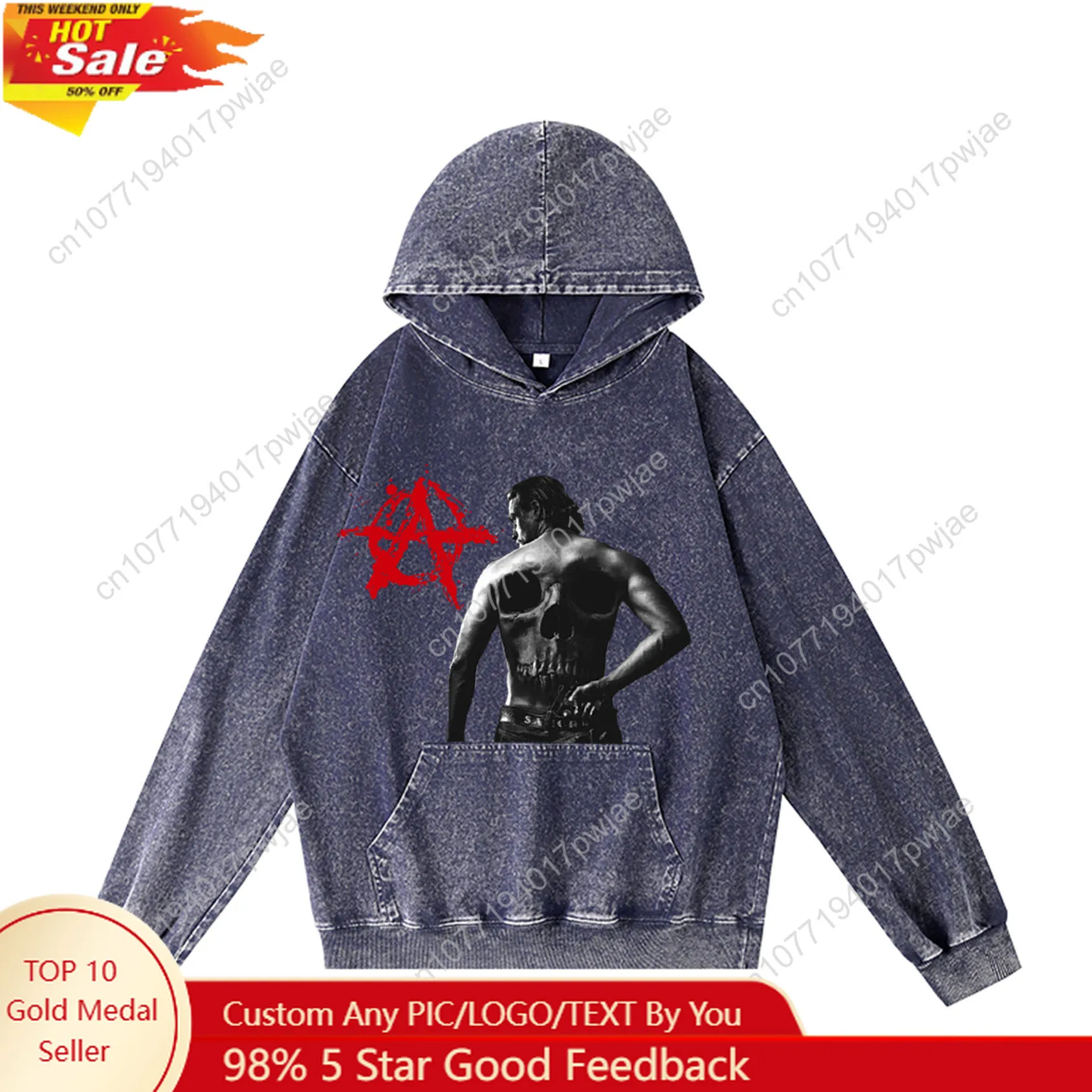 

Sons Of Anarchy SOA Hoodie Hooded Sweatshirt Men Woman Vintage Pullover Sweatshirt With Pocket Oversized Customized Top