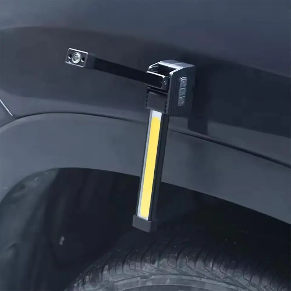 Magnetic Work Light Bar 7 Gears Dimming Portable Foldable Rechargeable LED Flashlight with Hook for Car Repairing Inspection