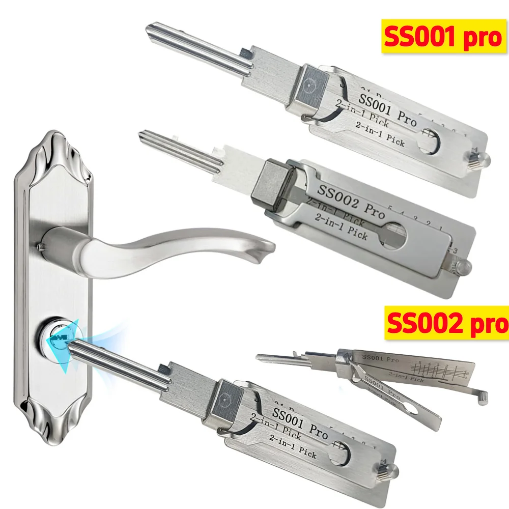 

1pcs SS001 pro SS002 pro Key Decoder Stainless Steel Precision Tool O-ring Pickup Kit Hook Tool Pickup Hand Tool