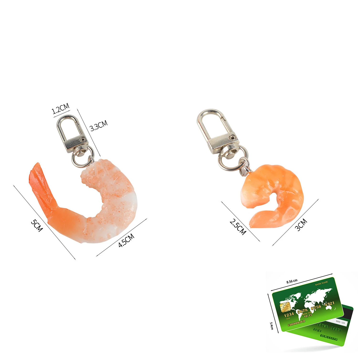 Simulation Delicacies Seafood Realistic Shrimp Prawn PVC Keychain Children Teaching Prop Funny Purse Backpack Dangle Jewelry New