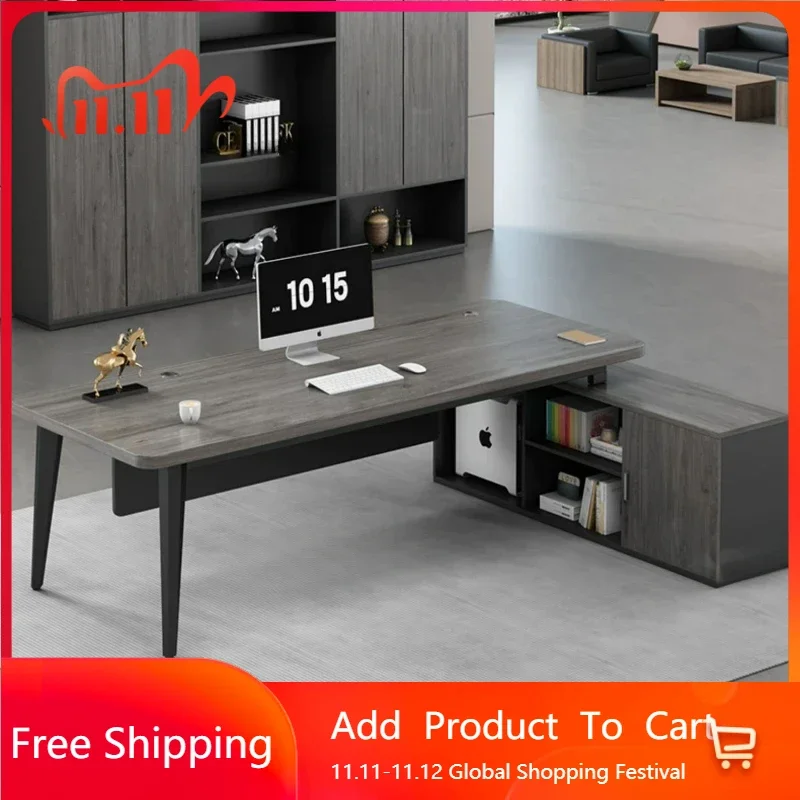 フロア引き出し収納オフィスデスク高級ワーク本棚ヨーロッパモダンオフィスデスクボス高品質ビューローミューブル家具