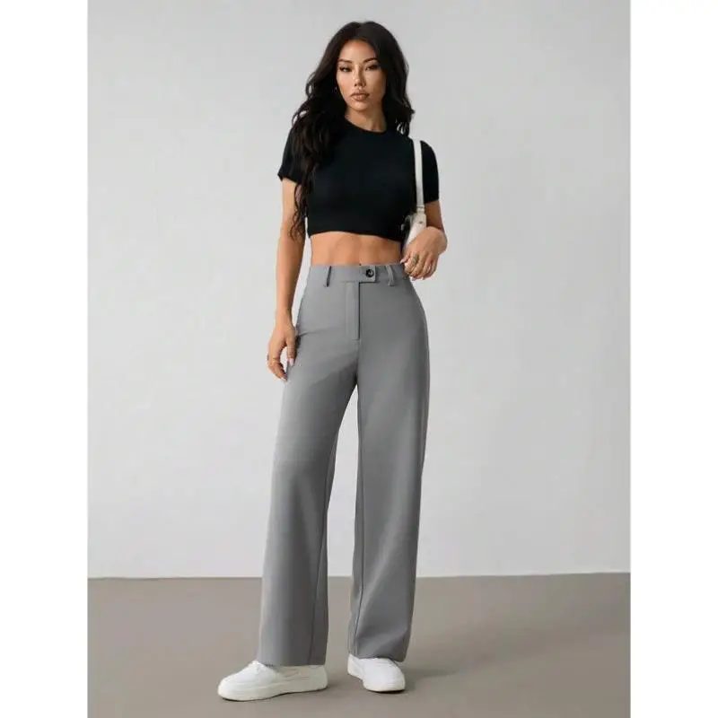 

Новые осенние брюки, женские повседневные длинные брюки из полиэстера с застежкой-молнией, винтажные брюки Ciwalk Sle с девятью точками