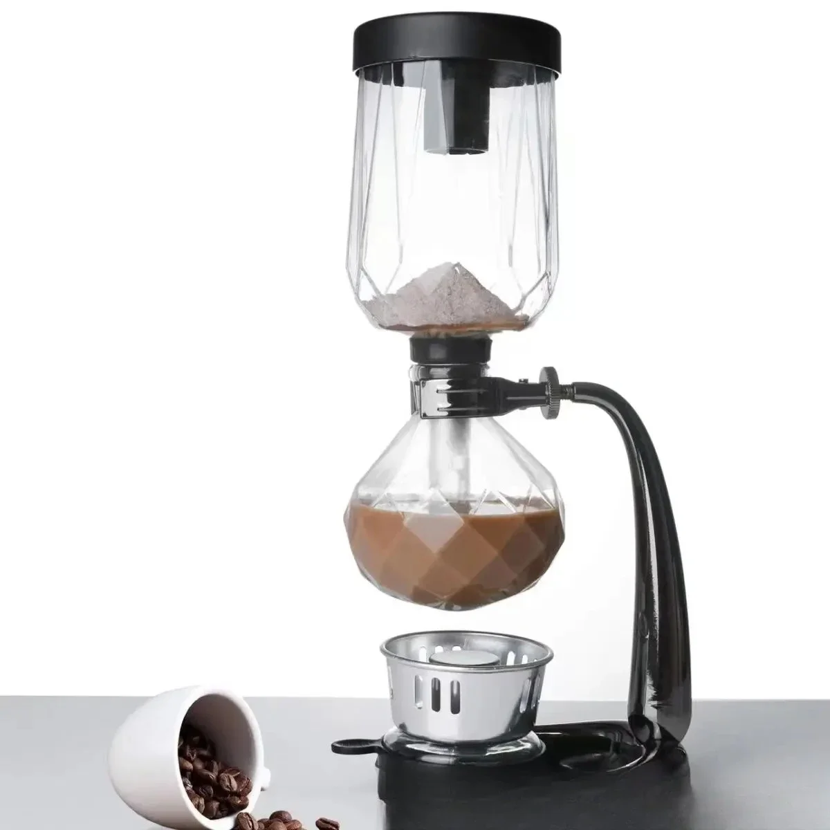 Gotejador de vácuo profissional, 3-5 copos, transparente, filtro de vidro de café, utensílios de metal, cafeteira, novo sifão, cafeteira