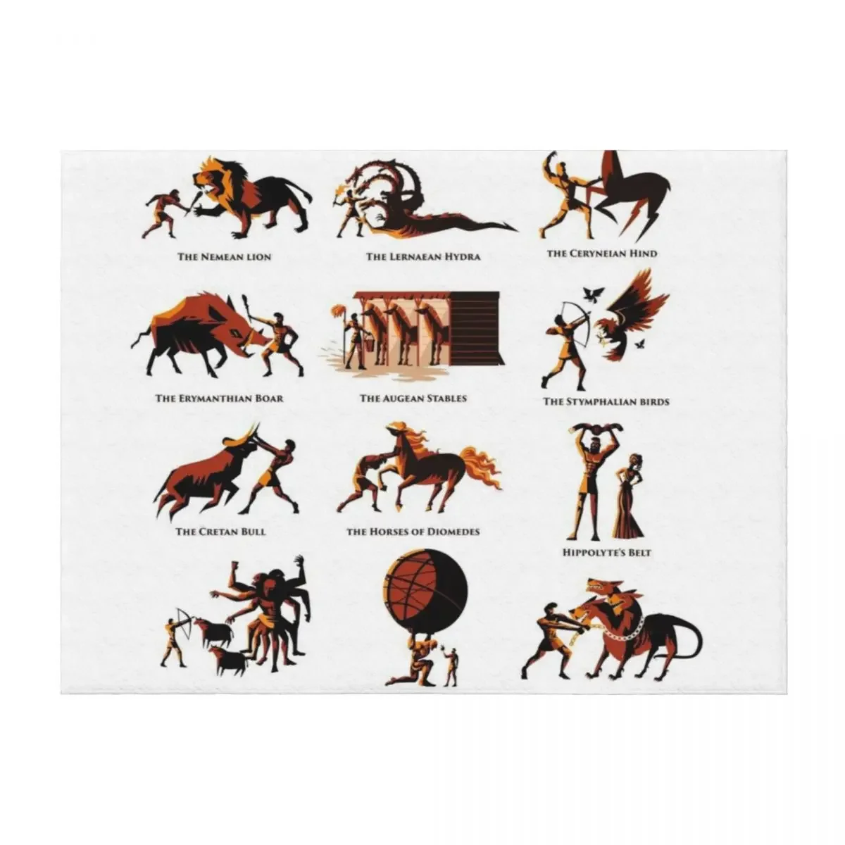 

hercules heracles labours Throw Blanket Bed covers Plaid on the sofa Retros Sofa Throw Blankets