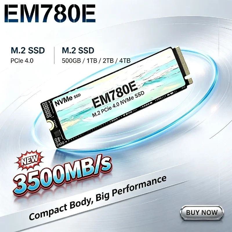 EM780E M.2 NVMe PCIe 4.0 Internal SSD 500GB 1TB 2TB 4TB Solid State Drive High Speed Gen4 for Gaming Office PC Laptop Pro Max