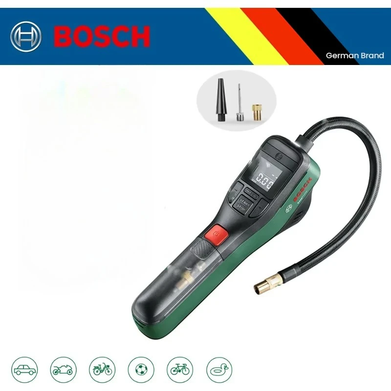 Bosch Electric Air Pump Portable Mini Tire Air Compressor with Led Display for Car Motorcycles Bicycle Swimring Tire Inflator