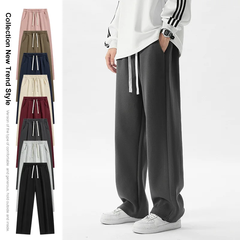

Genio Lamode Men's Casual Loose Straight Leg Sweatpants Versatile Comfortable Polyester Fiber Youthful Everyday een Pants